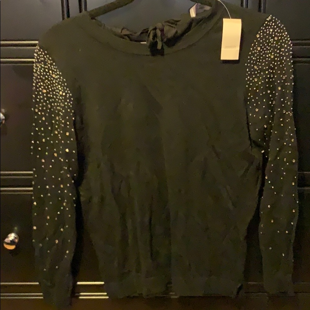 Loft sweater with embellished sleeves